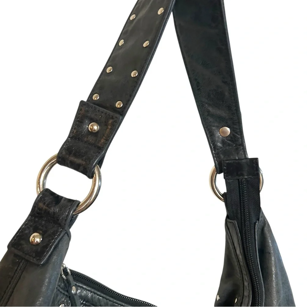 Unnur Emble hobo bag in sky studded eco fashion‎ festival indie leather goth